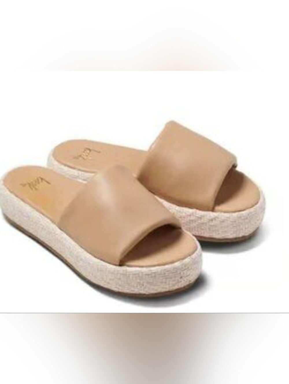 NWOB Beek Trumpeter Raffia Platform Slide Sandals. Size 8